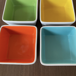 Set Of 4 Overandbacck Stoneware 4 Soup/Salad Bowls Stackable 5.75”x5.75”x2.75” a