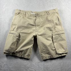 Y2K Nike Shorts Men’s 38 Beige Cargo Pockets Outdoors Hiking Ripstop Baggy#2412