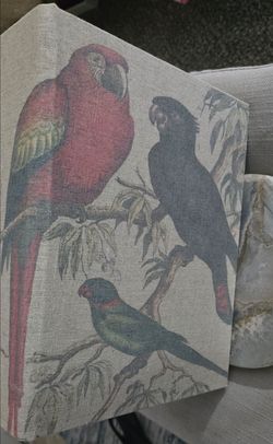 Multi bird fabric wood box