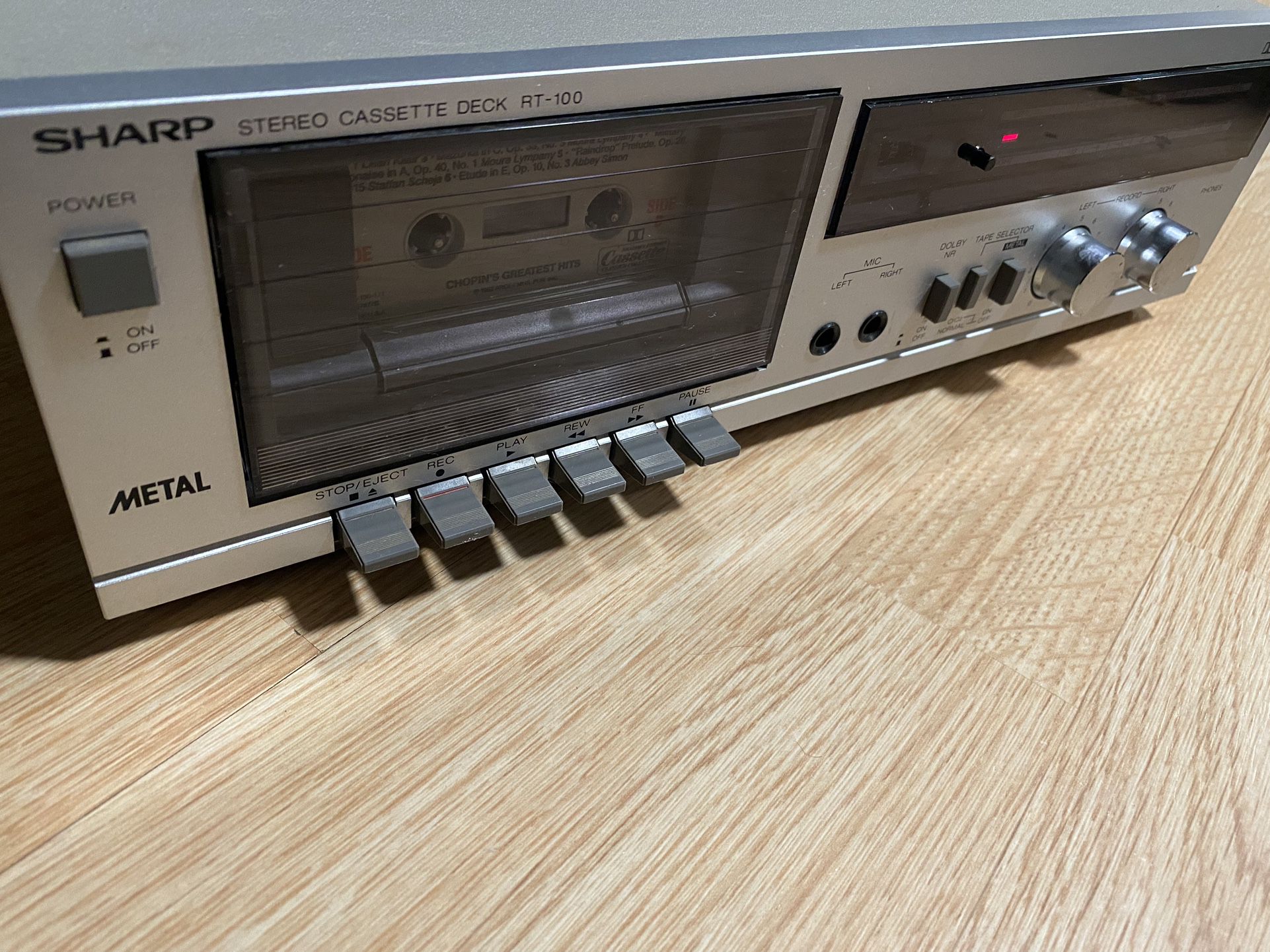 Sharp RT-100 Stereo Tape Cassette Recorder (1982-85) Made In Korea 