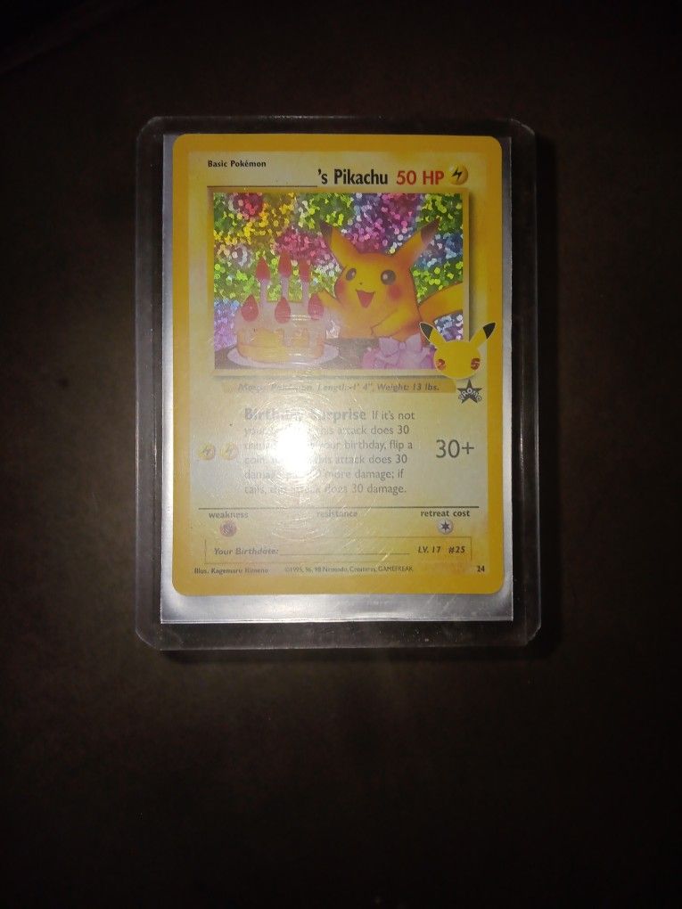 1995 Birthday Pikachu Card