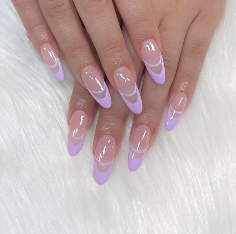 Press on Nails, Purple Nails, Long Nails