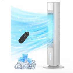 Windowless Portable Air Conditioners, 35" Evaporative Air Cooler w/1.2L Water Tank, 3 Ice Packs, 7H Timer, 60° Swing, No Hose No Window Needed, 3-IN-1