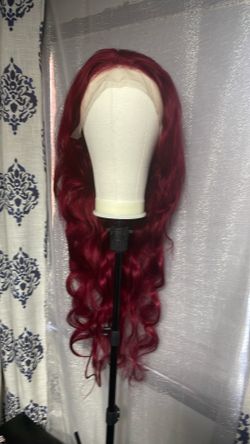 Red lace, front human hair wig