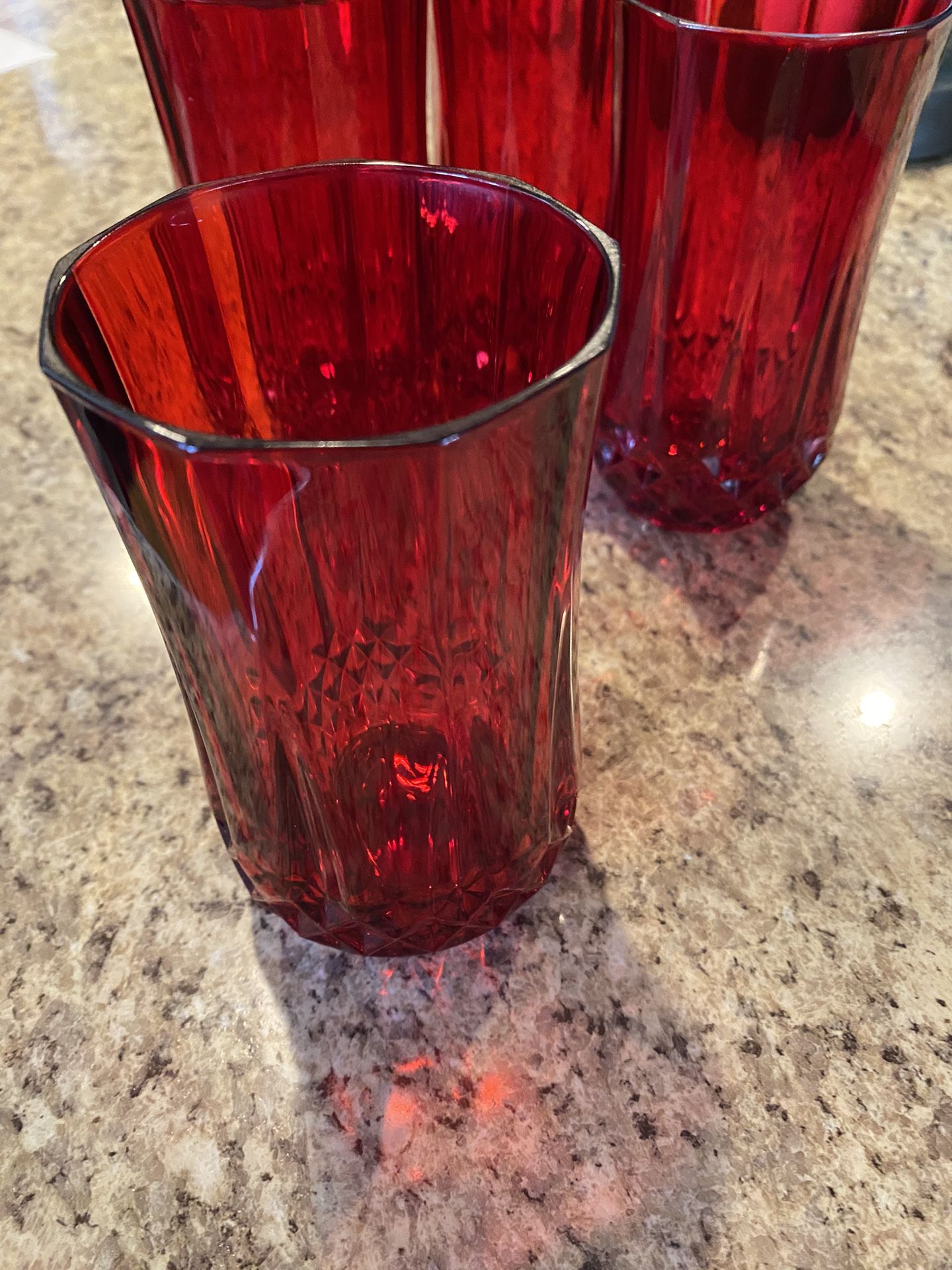Vintage Red Glassware