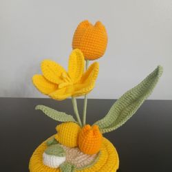 Handmade Crochet Flower Phone Stand
