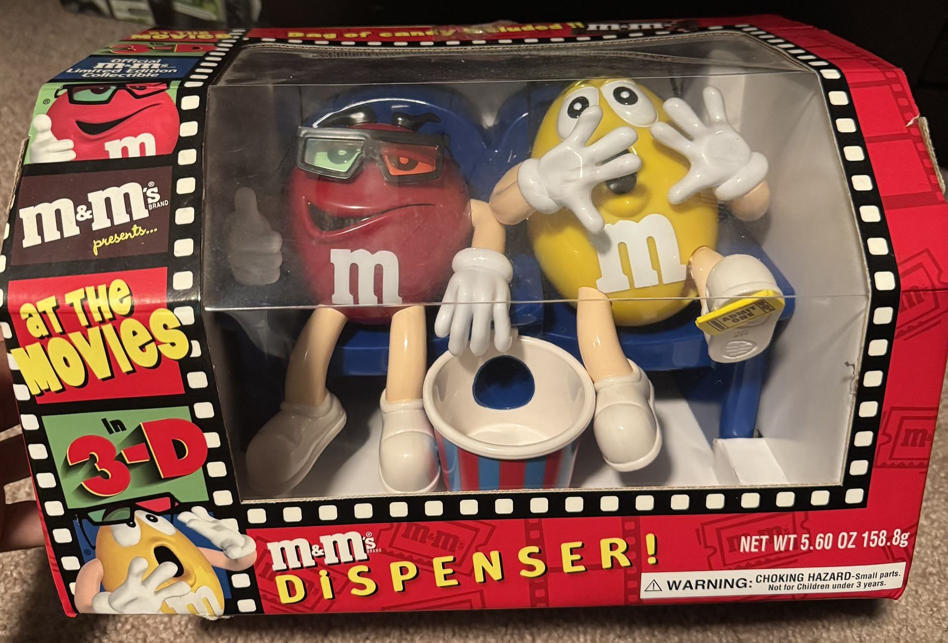 M&M’s in the movies, 3-D red and yellow characters candy dispenser