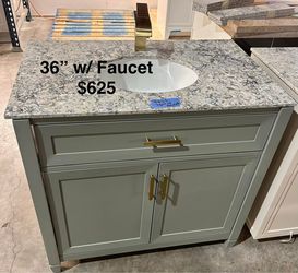 36in Bathroom Vanity with Top and Faucet