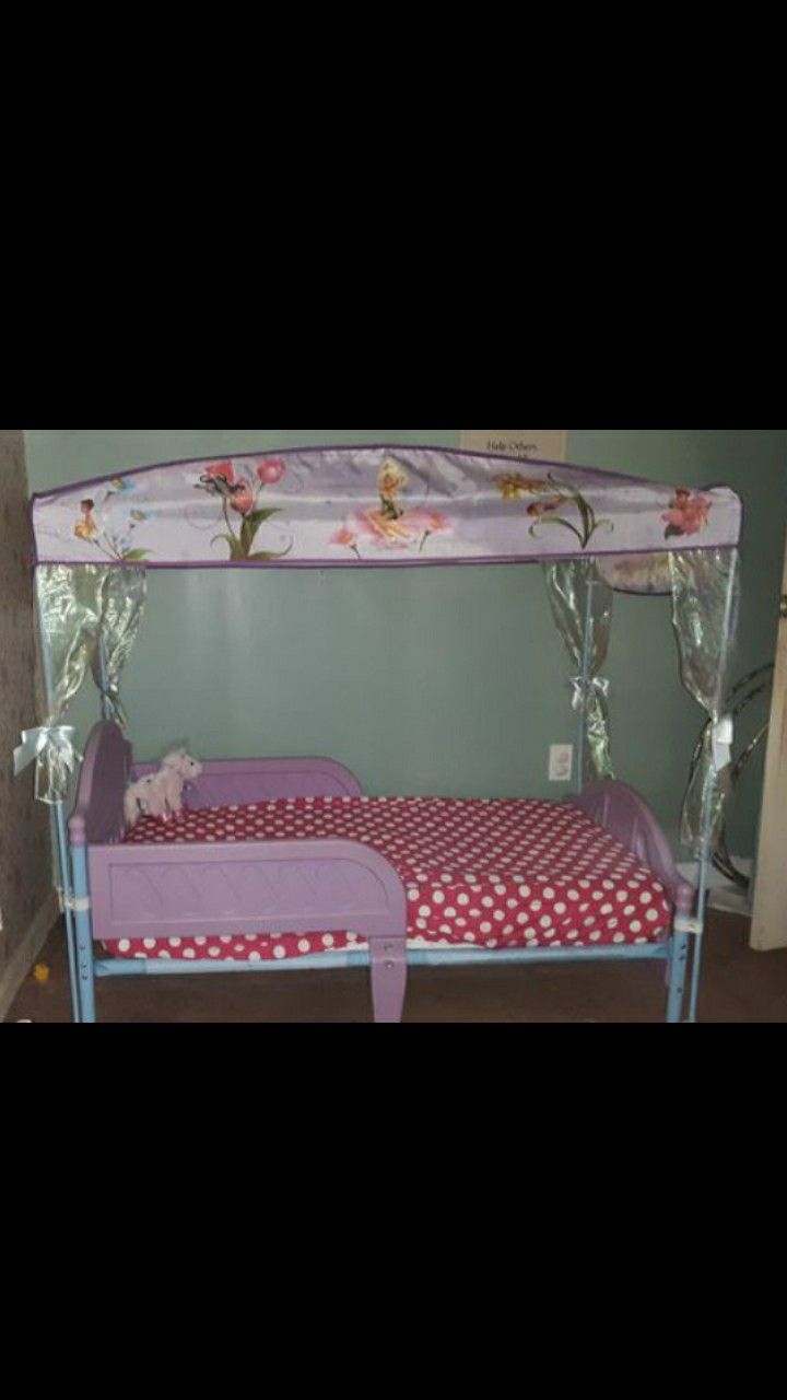 Price Reduced!! Tinkerbell Canopy Toddler Bed