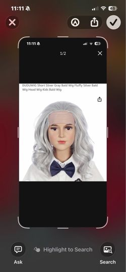 Halloween Silver gray wig  Duduwig brand