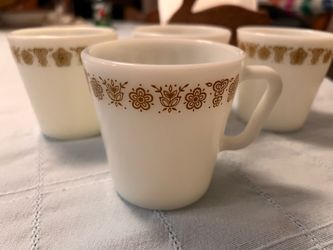 Vintage Pyrex Milk Glass Mugs