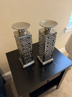 2 Silver Candle Holders