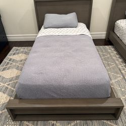 Restoration Hardware Wood Bed and Mattress