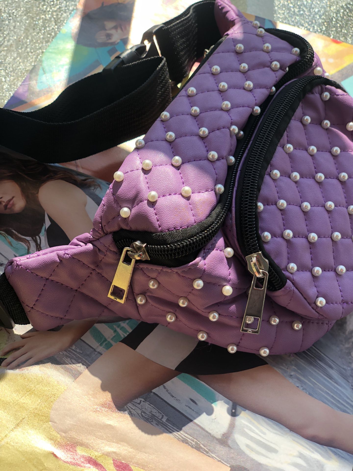 Pearl Waist Bag - Purple