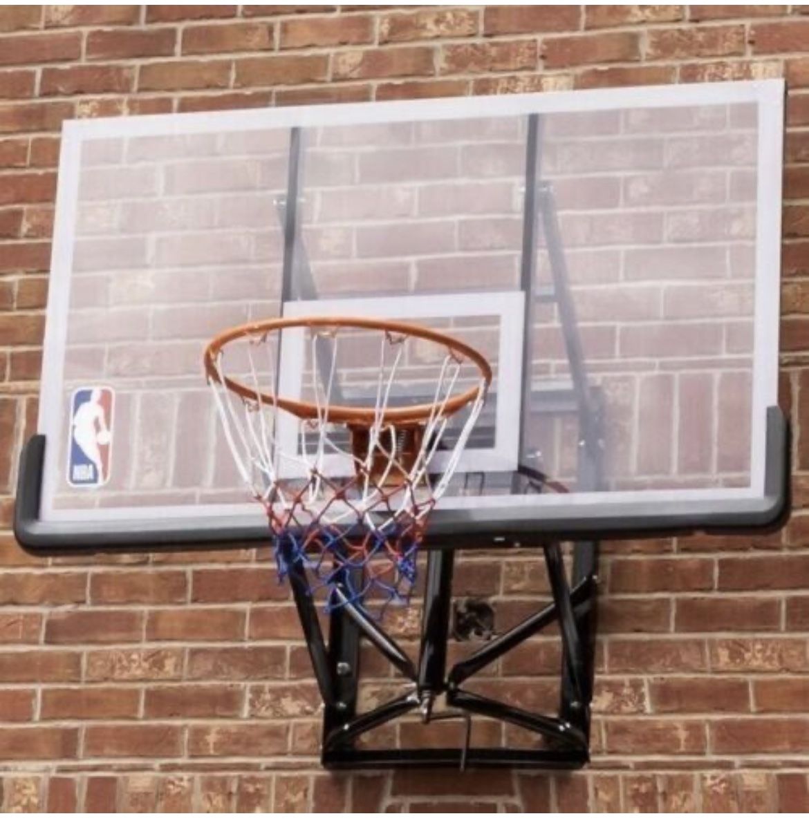 NBA Official 54” Wall-Mounted Basketball Hoop Polycarbonate Backboard