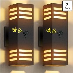(Brand New in Box)
wowlite Motion Sensor Outdoor Lights 2 Pack, Dusk to Dawn Porch Light Outdoor Wall Sconce, 3 Lighting Modes Exterior Lighting Fixt
