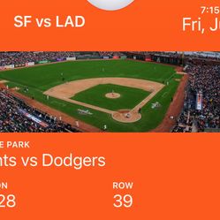Giants Vs Dodgers 2 Tickets $300