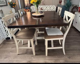 Farmhouse style dining set  8 chairs
