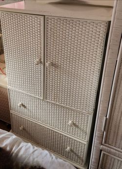 White Wicker Dresser