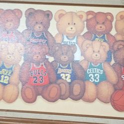 USA Basketball Dream Team 1992 Oak Wood Framed Teddy Bear 