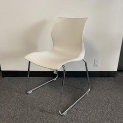 Teknion White Stackable Steel Base Chair