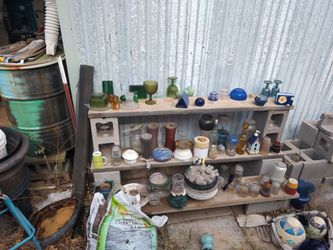 Glass And Blown Glass Vase And Art