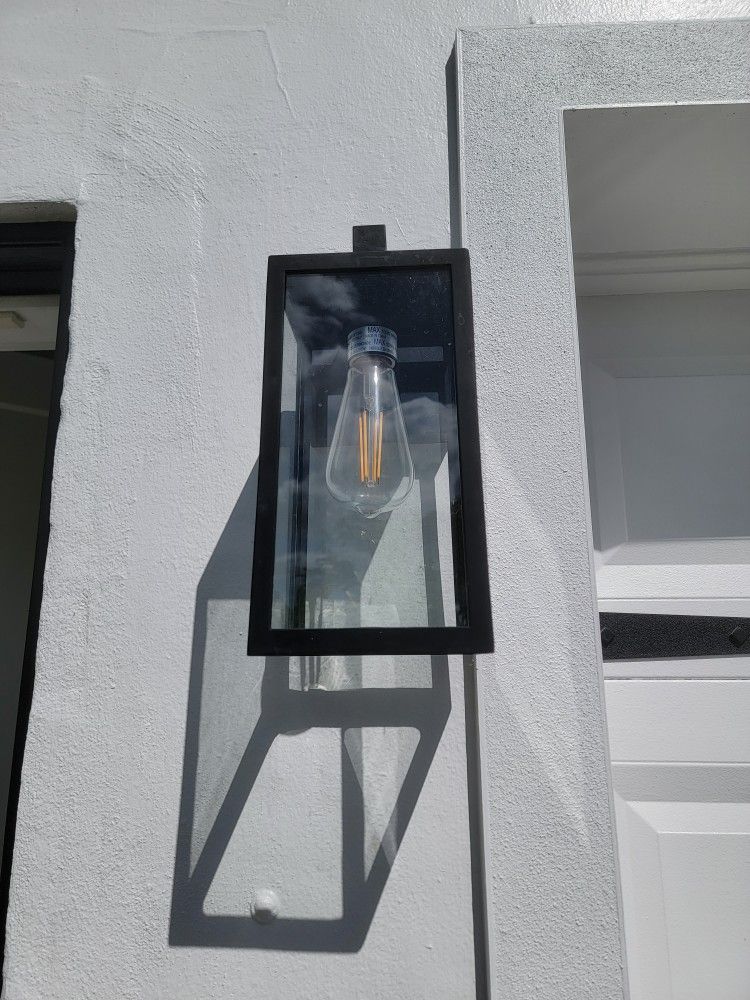 MAXvolador Outdoor Wall Lantern, Exterior Waterproof Wall Sconce Light Fixture, Matte Black Anti-Rust Wall Mount Light with Clear Glass Shade, E26 Soc