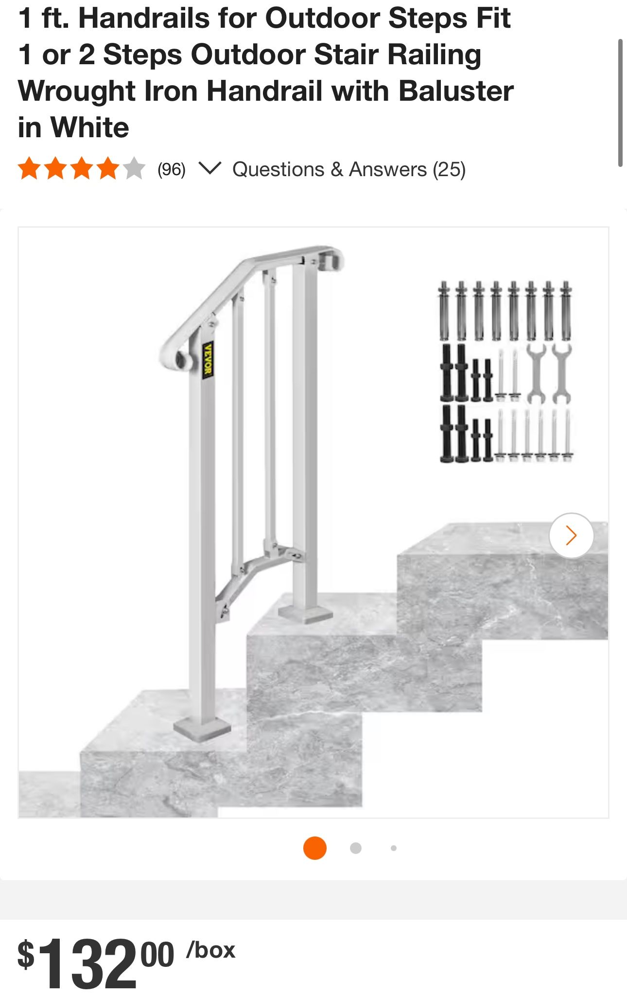 Handrails for Outdoor Steps Fit 1 or 2 Steps