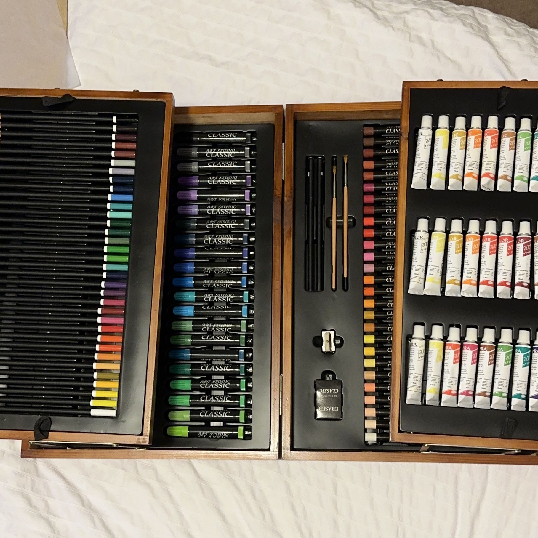 Art box - pastels, water color paints, markers, and colored pencils