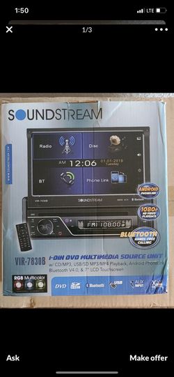 VIR-7830B Single DIN DVD Source Unit w/ Flip-up 7″ LCD