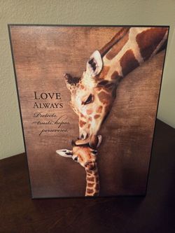 Beautiful P. Graham Dunn Giraffe and Baby Portrait