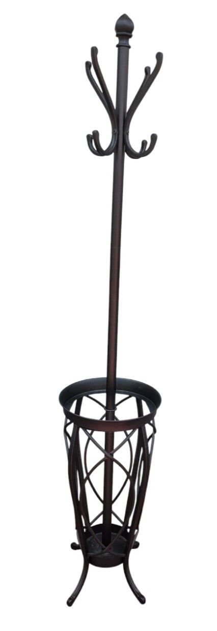 Iron Traditional Style Coat Rack w/ Umbrella Stand