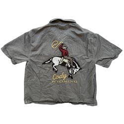 Abercrombie & Fitch Cody Wyoming Embroidered Cowboy Cropped Shirt Size Medium