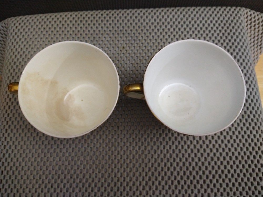 Antique Porcelain Gold Rim Floral 2 Tea Cups 3 Saucers 4 Plates Antiques