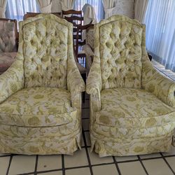 Chairs, small rug, queen bed and frame