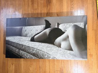 Black & White Reclining Woman Canvas Print Modern Contemporary Wall Art 36x20