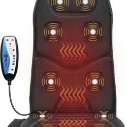 COMFIER Massage Seat Cushion with Heat,10 Vibration Motors Seat Warmer, Back Massager for Chair