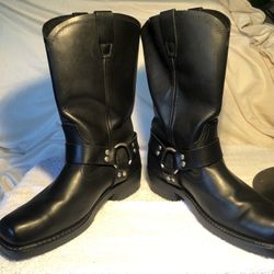 Black Biker Boots 9.5