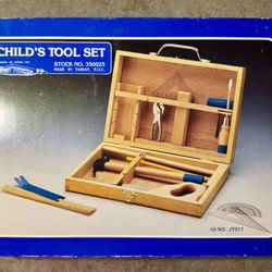 Vintage House of Lloyd Kids Tool Set Wooden Case 350025