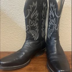 Men's Ariat Black Cowboy Boots Square Toe Size 9D 