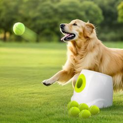 Automatic Ball Launcher for Dogs Interactive Puppy Pet Ball Outdoor Thrower Fetch Machine for Medium to Large
