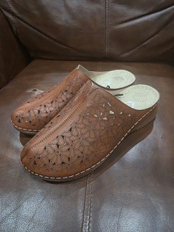 Atalina Cognac Slip On Mule Clogs