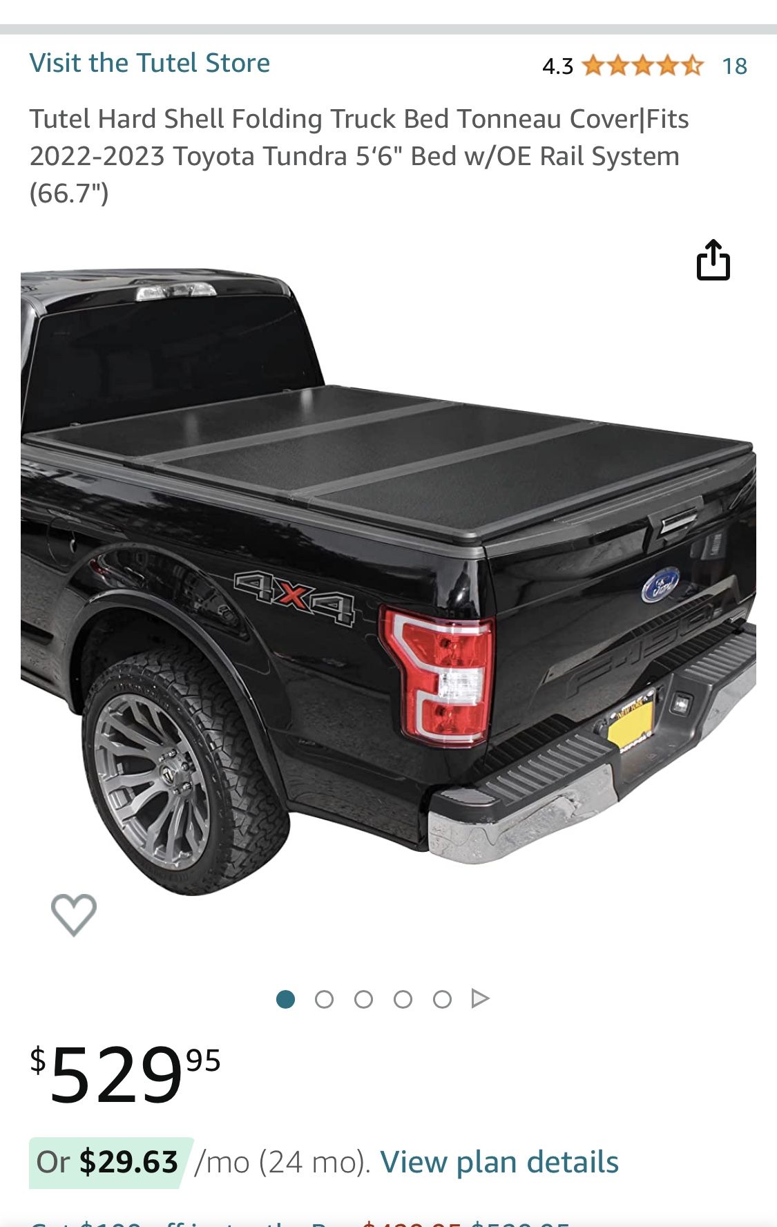 Tutel Hard Shell Folding Truck Bed Tonneau Cover|