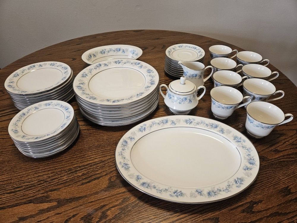 Blue Floral Ivory China