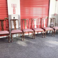 Eight Wood Dining Chairs - Will Deliver