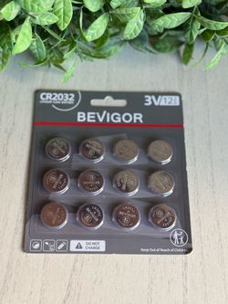 Bevigor CR2032 3V Lithium Coin Batteries 12-Pack