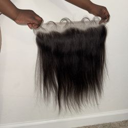 13*5 HD Swiss lace transparent 14" pre-plucked, unprocessed human hair