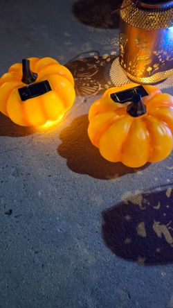 Solar pumpkin light set