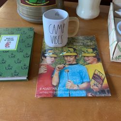 Rae Dunn CAMP VIBES Mug And 6 Pack Of Vintage Campin’ Time Party Hats