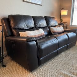 Costco Brown Electric Recliner Sofa Couch
